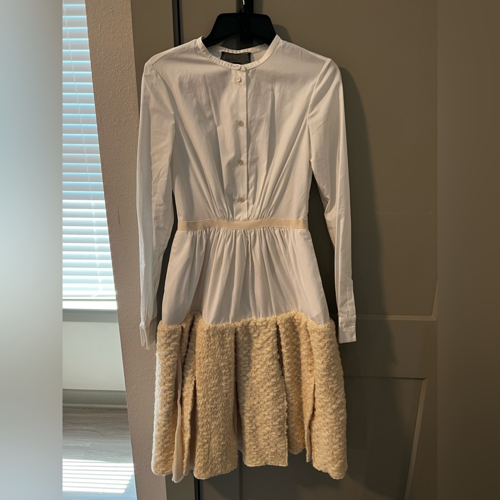 Giambattista Valli Ivory Poplin Button-Front Dress size 4